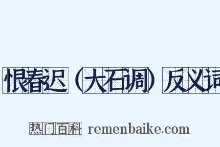 恨春迟（大石调）反义词是什么意思的图片